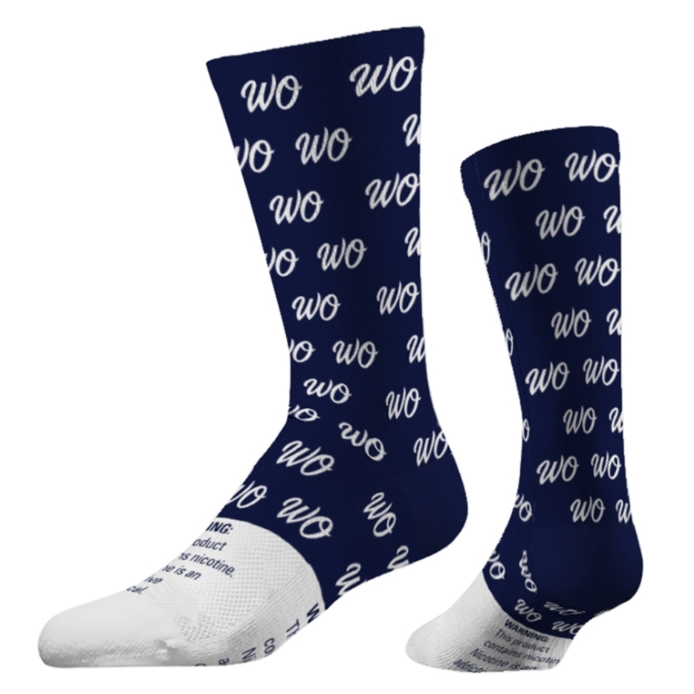 White Owl "WO" Crew Casual Socks- Navy
